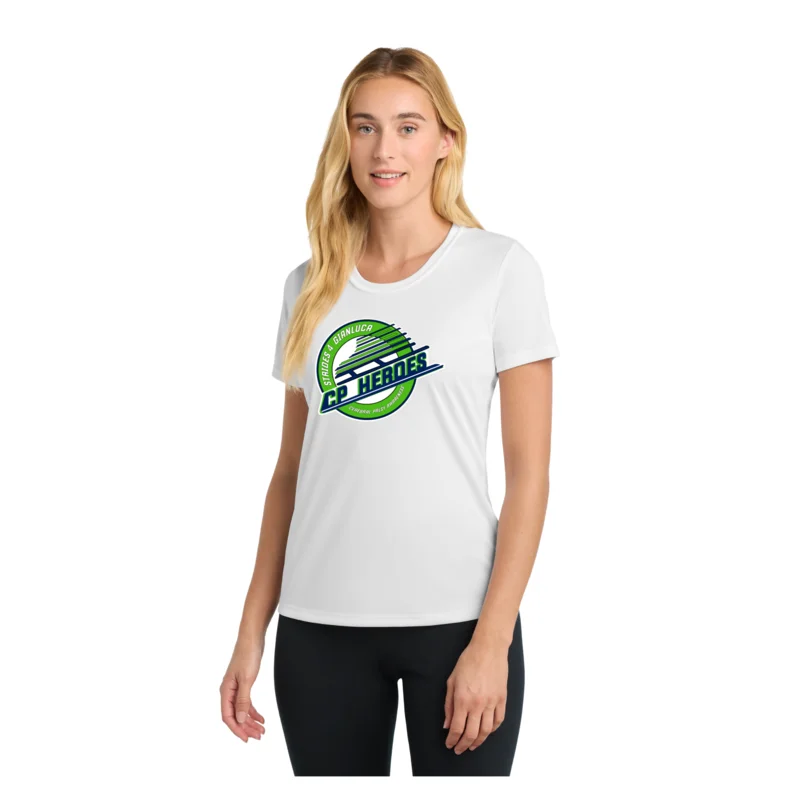 White CP Heroes - Sport-Tek® Women's PosiCharge® Competitor™ Tee