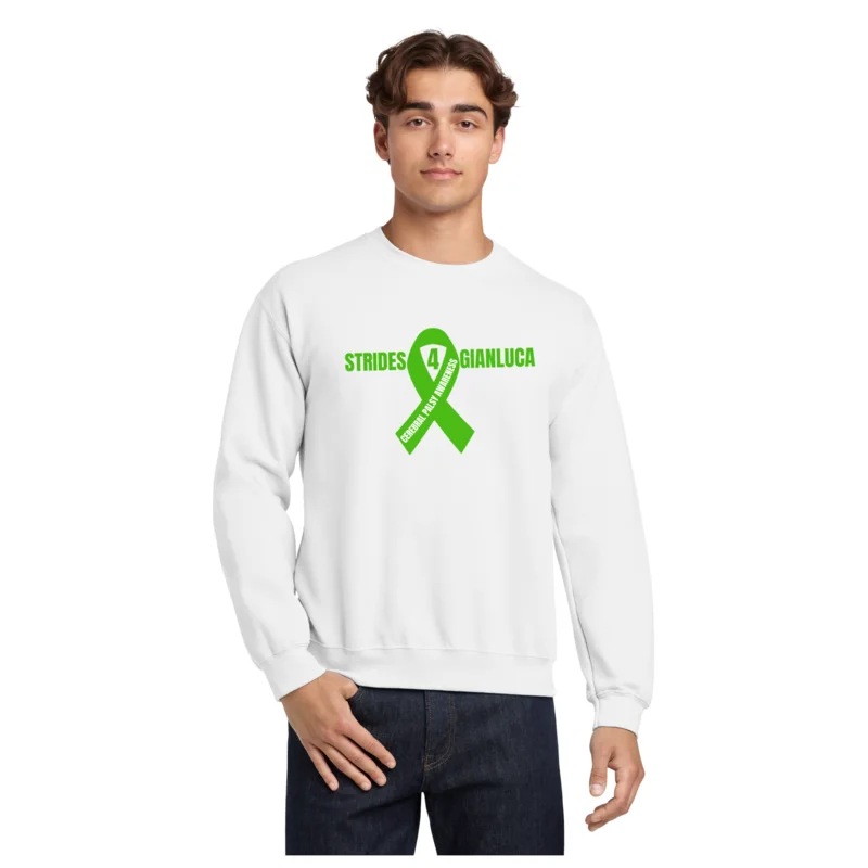 White STRIDES 4 GIANLUCA - GILDAN® HEAVY BLEND™ CREWNECK SWEATSHIRT