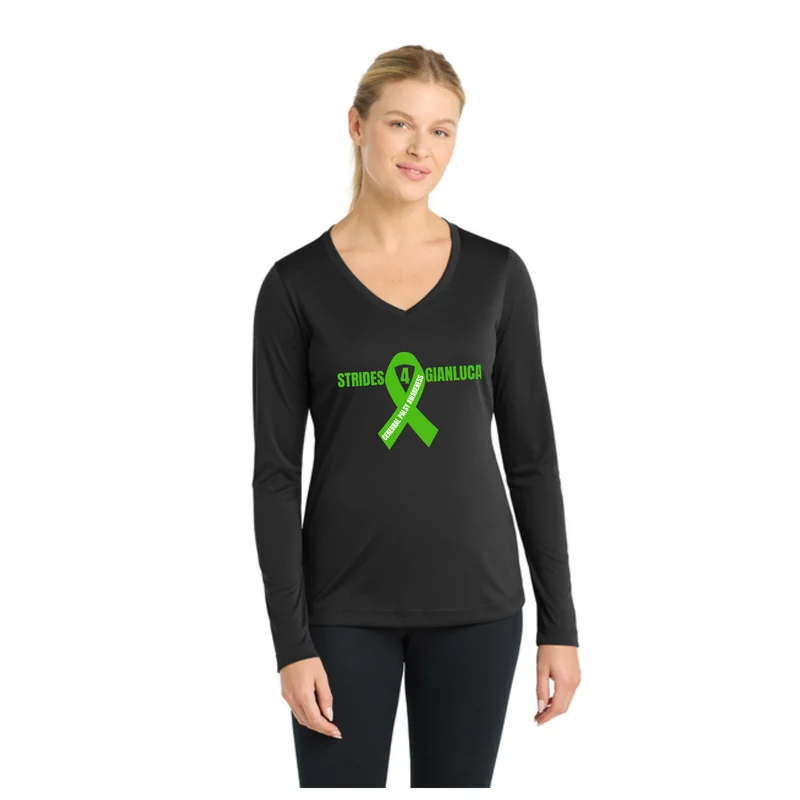 Black Strides 4 GIANLUCA - Sport-Tek® Women's Long Sleeve PosiCharge® Competitor™ V-Neck Tee
