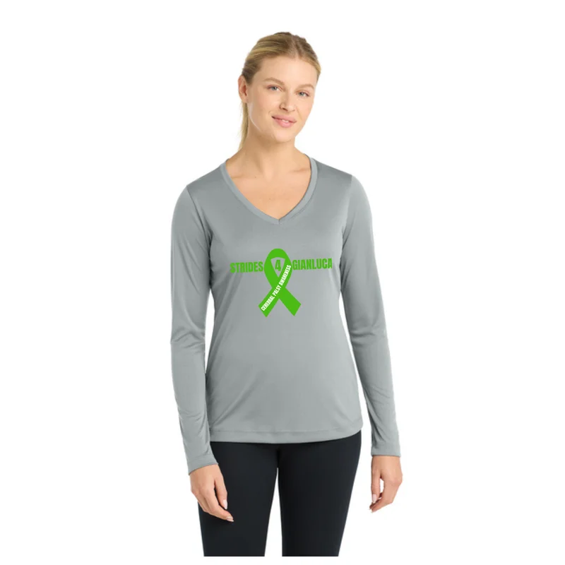 Silver Strides 4 GIANLUCA - Sport-Tek® Women's Long Sleeve PosiCharge® Competitor™ V-Neck Tee