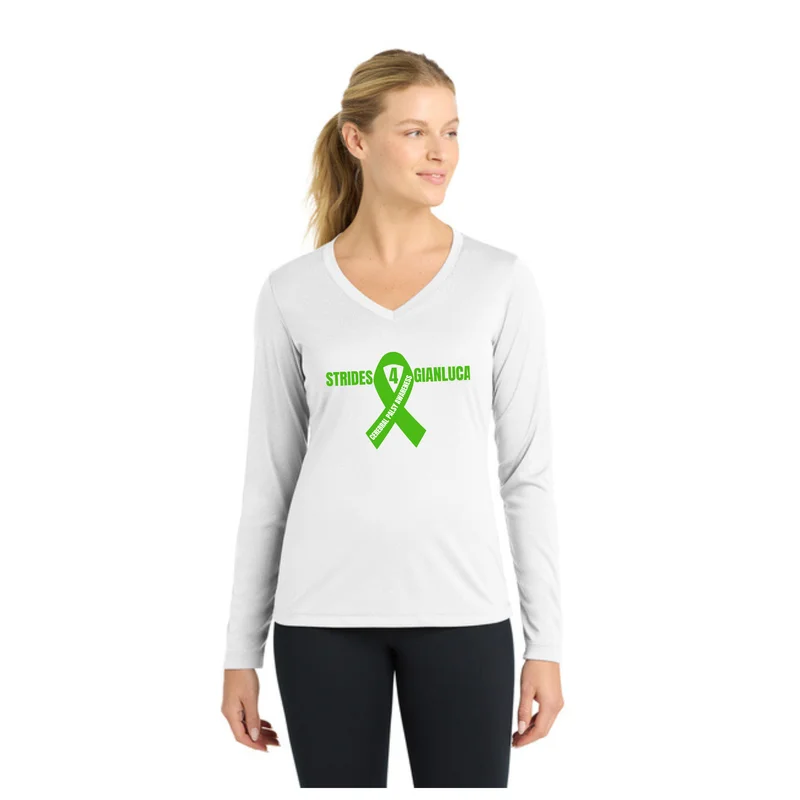 White Strides 4 GIANLUCA - Sport-Tek® Women's Long Sleeve PosiCharge® Competitor™ V-Neck Tee