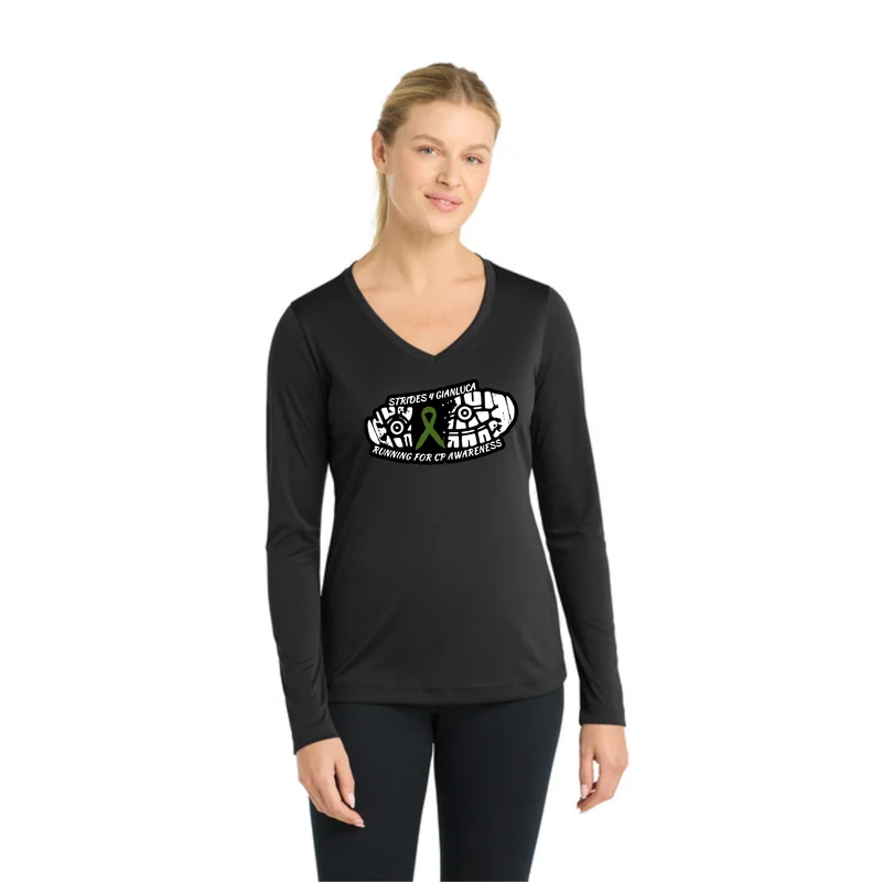 Black Running Club - Sport-Tek® Women's Long Sleeve PosiCharge® Competitor™ V-Neck Tee