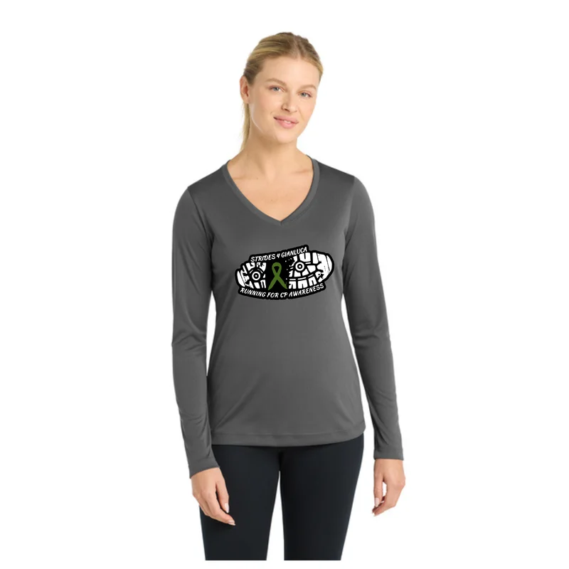 Iron Grey Running Club - Sport-Tek® Women's Long Sleeve PosiCharge® Competitor™ V-Neck Tee