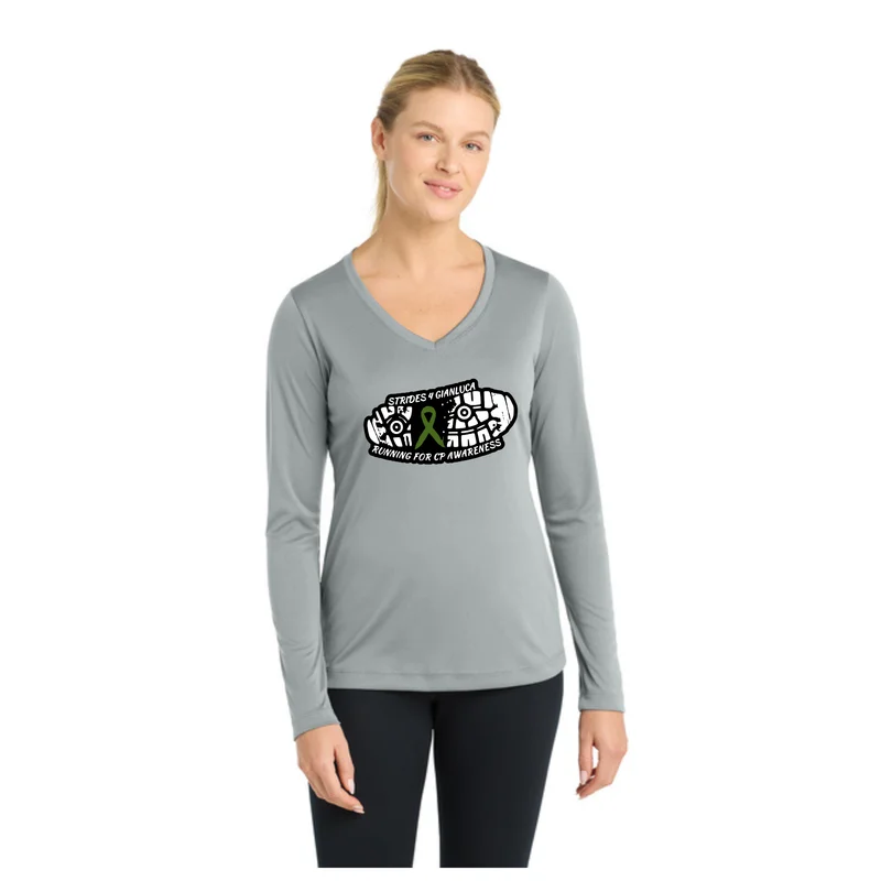 Silver Running Club - Sport-Tek® Women's Long Sleeve PosiCharge® Competitor™ V-Neck Tee