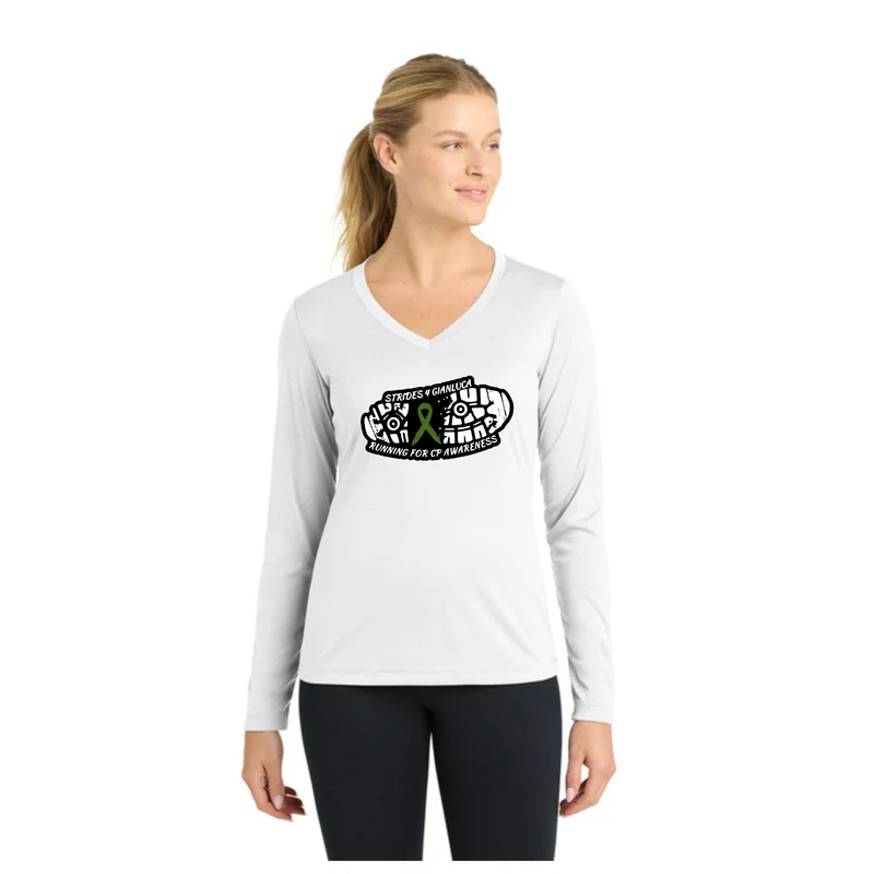 White Running Club - Sport-Tek® Women's Long Sleeve PosiCharge® Competitor™ V-Neck Tee