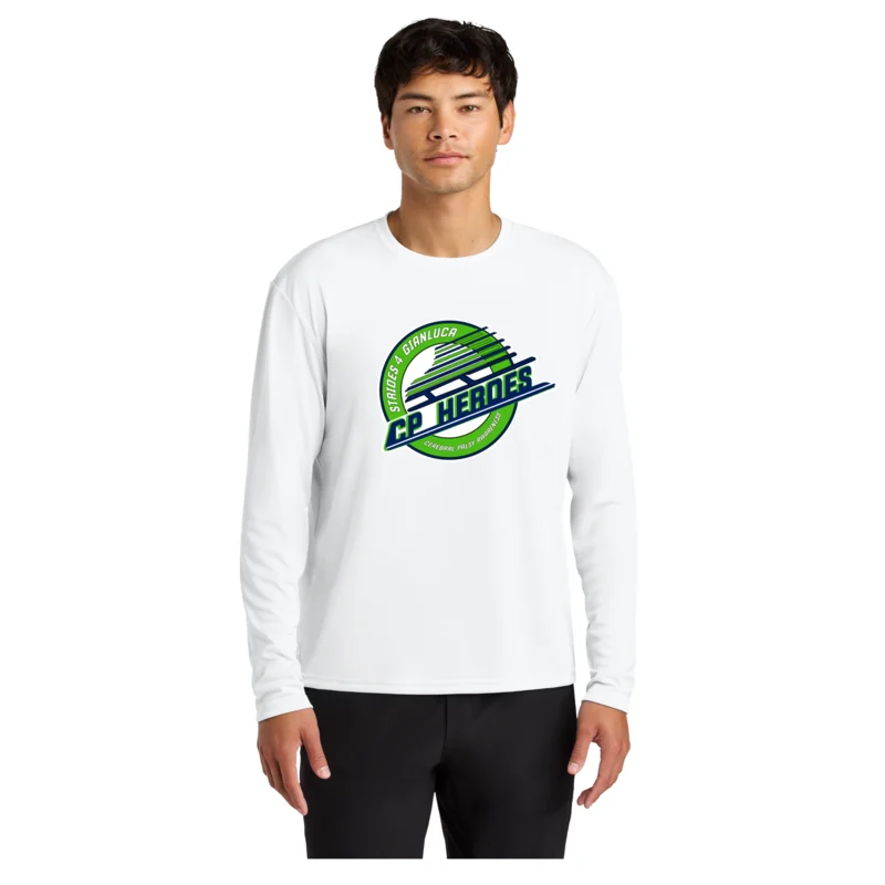 White long sleeve cooling performance tee