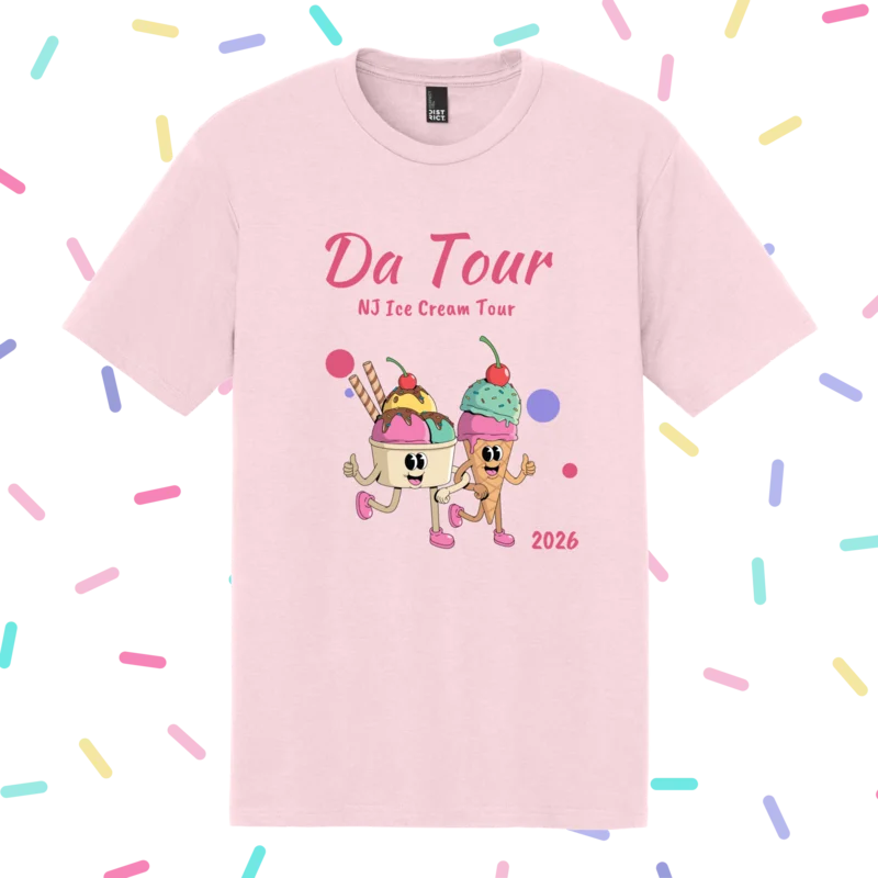 NJ Ice Cream Tour Pink Tee